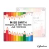 Personalised The Worlds Best Teacher Coaster | Gift Coaster | Drinks Mat | TA Gift End Of Term Gift | Gift For Teacher | School Teacher Gift - Single Coaster - HB Gloss Coaster