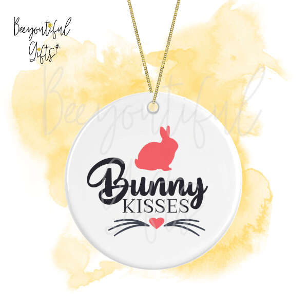 Ceramic Hanging Decoration - Bunny Kisses