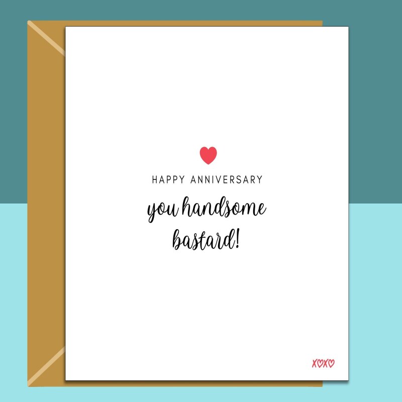 Anniversary Card for Boyfriend, Fiance, Husband - Funny Card on Your Anniversary - Personalised Inside - Love Gift Ideas - Blank inside - Regular - Matte