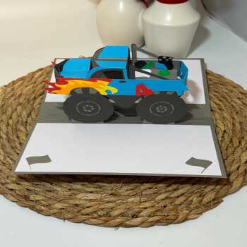 Handmade Monster Truck Birthday Pop Up card