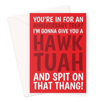 Hawk Tuah Girl Meme Anniversary Card