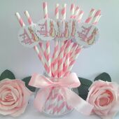 6 Personalised Flopsy Bunny Straws, Flopsy Birthday, Peter Rabbit Straws,ANY AGE