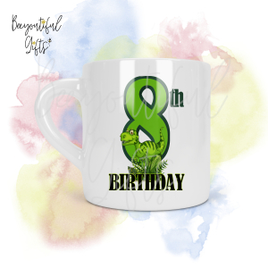 Personalised Dinosaur 8th Birthday Number Smug Mug® (6oz)