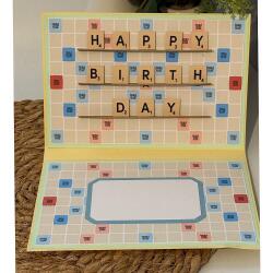 Handmade Scrabble Pop Up Box Card