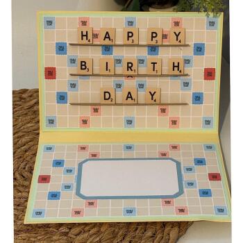 Handmade Scrabble Pop Up Box Card