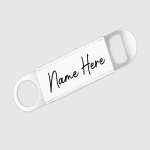 Personalised Leather Style Bottle Opener/Bar Blade - Script Font