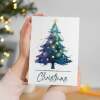 Son & Daughter-in-law Christmas Card, Watercolour Christmas Tree Design, For Him, Christmas Card - Portrait (5x7) / Blank Inside