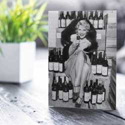 Cheers! - vintage black and white themed card - 12.6 x 17.7cm and blank inside - made in the UK