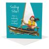 Sailing star birthday card for her - designed by Erica Sturla - 15cm square and blank inside, made in the UK