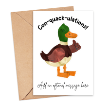 Personalised Congratulations Card - Con-quack-ulations! - Small (A6)