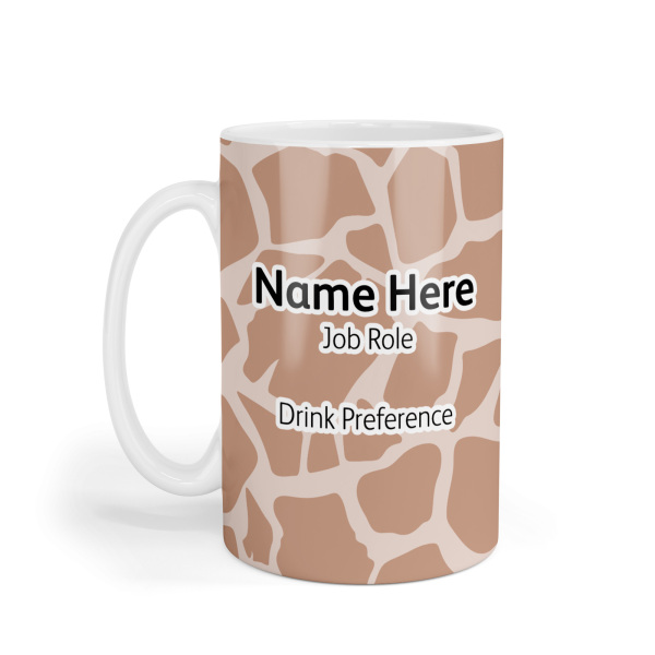 Personalised Ceramic Mug - Giraffe Animal Print