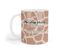 Personalised Ceramic Mug - Giraffe Animal Print