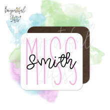 Personalised Teacher Coaster - Pastel Teacher's Name