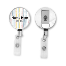 Personalised Metal ID Reel - Pastel Brush Strokes