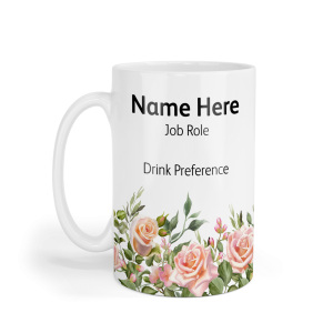 Personalised Ceramic Mug - Rose Border