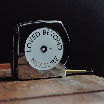 Holy Mackerel loved beyond measure retro themed blank greeting card for him or her - designed by Andy Poplar - 15cm square and blank inside for your message