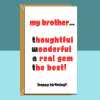 Funny Brother birthday card - Ideal cheeky, rude card on your brother's birthday - 18th, 19th, 20th, 25th, 30th, or any other age - Blank inside - Regular - Matte