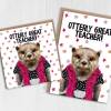 Otterly great teacher! Otter in clothes thank you card for teacher, professor, school (Animalyser) (Size A6/A5/A4/Square 6x6") - A6: Single card