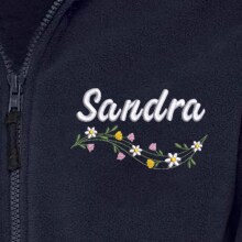 Personalised Embroidered Healthcare Fleece Jacket - Floral Daisies - XS | UK 8