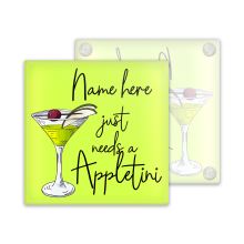 Personalised Appletini Glass Coaster - Just Needs An Appletini