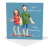 Anniversary card (son and daughter-in-law) - designed by Erica Sturla - 15cm square and blank inside, made in the UK