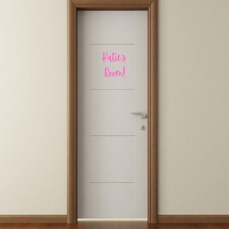 Personalized Name Vinyl Decal: Custom Kids Room Door Sign - 6cm - Light Pink - C1