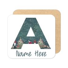 Personalised Christmas Coaster - Nutcracker Alphabet - Standard Wooden Coaster