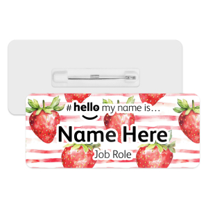 #hello my name is... Name Badge - Strawberry Stripes