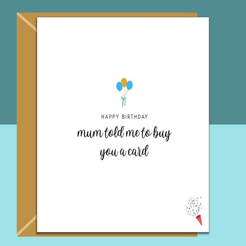 Funny brother or sister birthday card. Personalised cheeky Card for him or her. - Blank inside - Regular - Matte