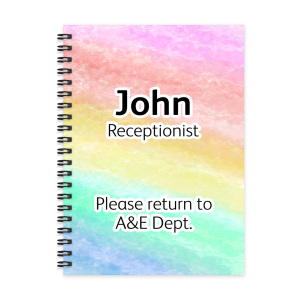 Personalised A5 Notebook - Watercolour Gradient Rainbow