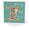 Fun 5th anniversary card (wood anniversary) - designed by Erica Sturla - 15cm square and blank inside, made in the UK