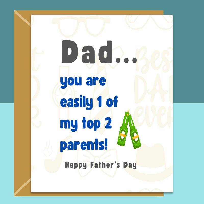 Funny Father's Day Card - For Dad - Personalised inside - Ideal cheeky card for Fathers Day - Large - Blank inside