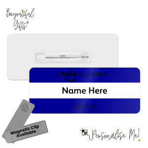 Name Badge - Coloured Duo Band Hello My Name is... - Dark Blue