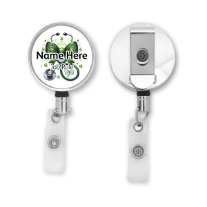 Personalised Metal ID Reel - Irish Coquette Bow Ribbon