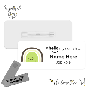 Name Badge - Boho Fruity Rainbow Hello My Name is... - Design 8