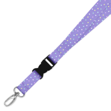 Double Breakaway Lanyard - Stars with Purple Background