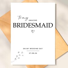 Personalised Wedding Day Card - To My Amazing Bridesmaid - Small (Approx. A6 | 105mm x 148mm | 4.1in x 5.8in) - Standard Smooth Card