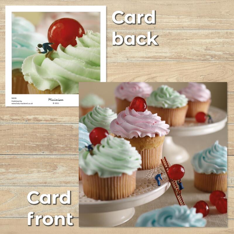 Funny Card Set - Minimiam Adventures in Patisserie - Tiny People Food Photography - Gru&szlig;karten Set UK