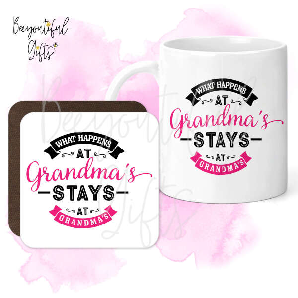 Mug & Coaster Set - What Happens At Grandma's Stays At Grandma's