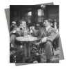 A pint together - vintage black and white themed card featuring a cafe in Paris  - 12.6 x 17.7cm and blank inside - made in the UK