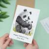 Personalised Father's Day Card For Daddy Cute Panda Bear and Cub Illustration Father's Day Card For Dad Father's Day Gift From Child - Portrait (5x7) / Blank Inside