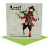 Arrrr! Pirate themed birthday card - designed by Erica Sturla - 15cm square and blank inside, made in the UK