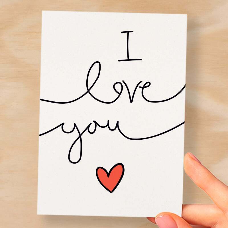 Anniversary or Valentine's Card for Her Anniversary Card for Wife Valentines Day Card For Husband Boyfriend or Girlfriend I Love You - Large (5x7) / Blank Message