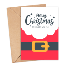 Christmas Card - Merry Christmas and Happy New Year Santa Body - Small (A6)