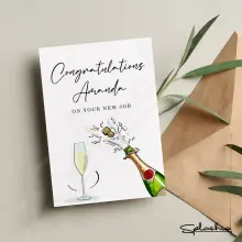 Personalised New Job Card - Congratulations On Your New Job - Small (Approx. A6 | 105mm x 148mm | 4.1in x 5.8in) - Standard Smooth Card