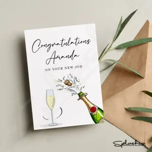 Personalised New Job Card - Congratulations On Your New Job