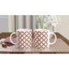 Red Green Petals Pattern Mug - Ceramic White
