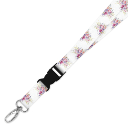 Double Breakaway Lanyard - Watercolour Floral Edges