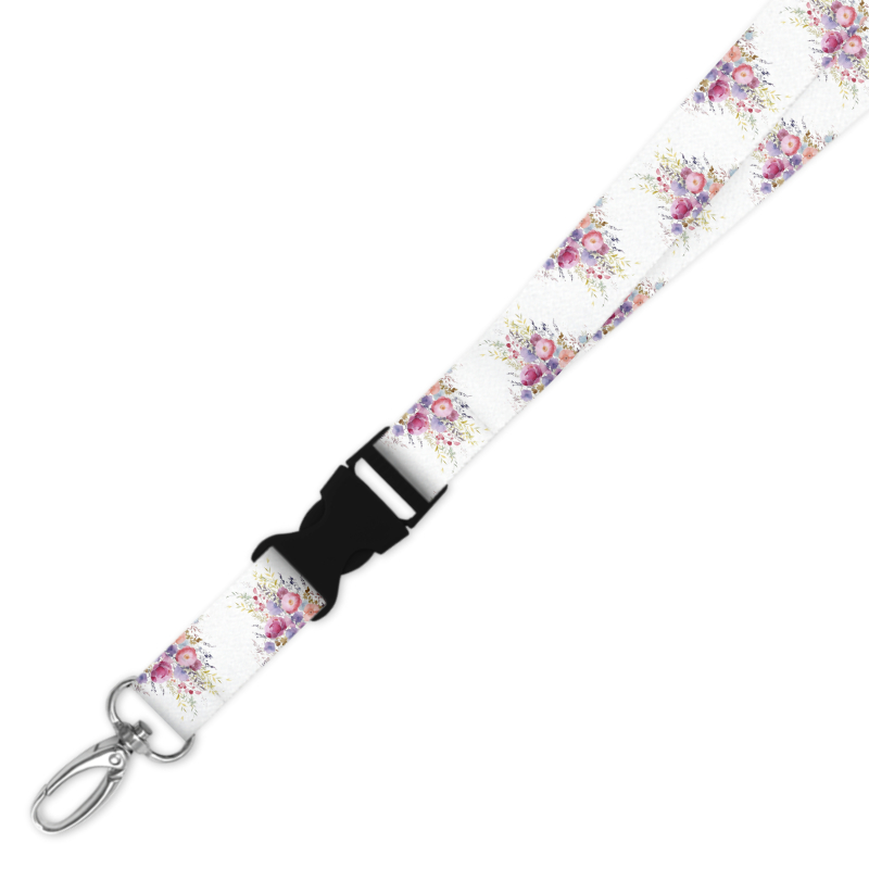 Double Breakaway Lanyard - Watercolour Floral Edges