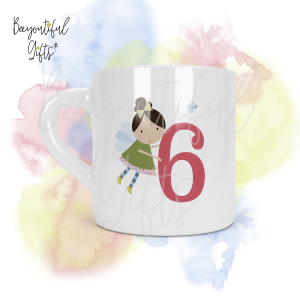 Personalised Fairies 6th Birthday Number Smug Mug® (6oz)
